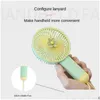 Other Home Garden Flower Simple Handheld Mini Fan Outdoor Portable Three-Gear Wind Power Usb Rechargeable Pocket Drop Delivery Dhl8B