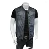 Men's Vests 2023 Motorcycle Biker Denim Vest Vintage Blue Zippers Pockets Sleeveless Jackets Punk Cowboy Fashion Wasitcoat