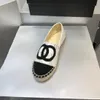 Najwyższej jakości kanał Fisherman Buty luksusowe designerskie buty płótno damskie płaskie sandały na zewnątrz podróżne buty mody letnie mokasyny miękkie skórę z pudełkiem