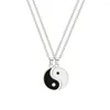 Chains Chinese Style Retro Necklace Fashion Jewelry Couple Pendant Creative Tai Chi Gossip Round Flower BFF Friendship