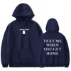 Felpe con cappuccio da uomo Ghost Text Me When You Get Home Felpa con cappuccio Donna Uomo Unisex Felpa con cappuccio Stampa Casual Stile Autunno Hip Hop Pullover