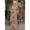Vestido feminino com estampa vintage do Oriente Médio Malaio do Sudeste Asiático de manga comprida e balanço grande