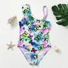 Kadın mayo 2023 yürümeye başlayan çocuk kızlar yaz kolsuz çiçek baskı askı mayosu yüzme havuzu bahar mayo