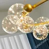 Pendant Lamps Chandeliers Lights Magic Bean Luminous Glass LED Golden Round Long Strip Starlight Lamp For Dinning Room Romantic Decor