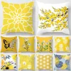 Coussin/décoratif moderne Simple, étui à fleurs jaunes, étui de canapé pour la maison, étui lombaire, coussin lombaire