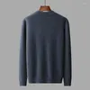 メンズセーター秋/冬の純粋なカシミア衣類丸い首の固形色のプルオーバーライト豪華な通気性セーター
