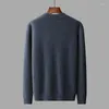 Men's Sweaters Autumn/Winter Pure Cashmere Clothing Round Neck Solid Color Thickened Pullover Light Luxury Breathable Sweater