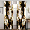 Curtain Modern Baroque Black Gold Brands Designer Luxury Thin 2 Pieces Curtains For Living Room Bedroom Window Drape Decor