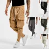 Erkekler Kot 2023 Sıradan Beat Pants Sports Düz Renk Pamuk Tulum Koni Orta Waist Pantolon