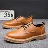 Jurk Schoenen 2023 Herfst Winter Designer Platform Mannen Grote Kop Koe Lederen Werk Schoen Mannelijke Rundvlees Pees Britse Vintage heren 230801