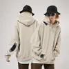 Men's Hoodies 2023 Autumn Winter Couples Fashion Hip Hop Heavy Weight Fleece Sweater Coat Retro American Loose Man
