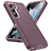 Defender Coques de téléphone pour Samsung Galaxy S24 S23 FE Ultra S22 Plus A14 4G A54 5G A53 A13 A03S 4 coins de protection robot plat et robuste Violet