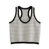 Damen Tanks Frühling 2023 Sommer Casual Vielseitig Top Einfache Streifen Personalisierte Mode Eis Seide Racerback Tank