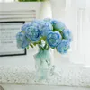 Flores decorativas 5 cabeças peônia buquê de casamento noiva artificial segurar a mão para casa decoração de mesa falsa