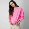 Zadig Voltaire Pure Cotton Tops Felpa di grandi dimensioni Lettere Classico ricamo fritta Friggere il colore delle maniche Raglan Women Equipa