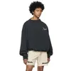 Rhude High Street Cut Stitching Embroidery Loose Casual Men and Women Lovers Round Neck Sweater Trend