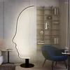 Candeeiros de pé estilo candeeiro de arte rosto humano designer nórdico criativo sala de estar sofá quarto estudo moderno linha minimalista luz