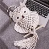 Home Accents Bohemian Decorative Objects Owl Pendant Hand-woven Lace Wall Hanging Tapestry