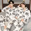 Pyjamas de vêtements de nuit pour femmes pour Couples Pyjama homme à manches longues Pijamas femmes ensembles de pyjama vêtements de détente décontracté vêtements de maison famille