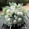 Fleurs décoratives Haute Simulation 2023 Artificielle Rose Blanche Bouquet De Fleurs Faux Bouquets De Mariée De Demoiselle D'honneur