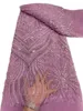 Tulle 5 Yard African Ladies Woman paljetter Fabric Lace Beaded Wedding Textil Net Tyg Bankett Kvinnlig Sy Craft Party Formell Middagsklänning Lyxig 2023 YQ-4017