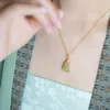 Kedjor klassisk enkel hänge vintage original naturlig och jade kalebass halsband chinoiserie clavicle kedja fin smycken gåva