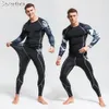 Mannen Thermisch Ondergoed DaFeiBang Set Compressie Trainingspak Rashgard Fitness Thermo MMA Gym Sport Pak Lange Onderbroek 230802