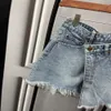 Abbigliamento da donna con gonna corta ksubi nuova camicia non collisione 2023 orlo crudo irregolare denim personalizzato