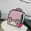 School Bags Children039s Schoolbag ulzzang graffiti blackandwhite dring paper 2D cartoon Men and women backpack For Teenage Girls4138924 Z230802