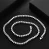 Strängar strängar OEVAS 100% 925 Sterling Silver Full 3mm4mm Luxury High Carbon Diamond Tennis Chains Halsband Sparkling Party Fine Jewets Gifts 230801