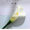 Kwiaty dekoracyjne 5pcs curl krawędź pu calla lilia sztuczna prawdziwa dotyk fałszywy impreza weselna