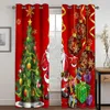 Curtain Chrismas Happy Years Red Santa Claus Gifts 2 Pieces Thin Window Curtains For Living Room Bedroom Drape Decor