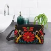 Sacs À Cosmétiques Voyage Papillons Mexicains Et Motif De Fleurs Trousse De Toilette Mignon Otomi Broderie Art Maquillage Organisateur De Stockage Dopp Kit Cas