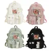 School Bags Cute Women Large Capacity Backpack Preppy MultiPocket Nylon Female Schoolbag College Laptop Book Kawaii Girl Rucksack 230801