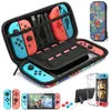 Switch Case Compatible med Nintendo Switch, 9 i 1 Switch -tillbehör med 8 påse som bär fodral, PC Protective Cover Case Switch Screen Protector