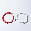 Bracelets porte-bonheur 2 pièces/ensemble amour magnétique attire Couple collier amitié coeur pendentif facettes saint valentin cadeau bijoux