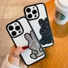 Cell Phone Cases Cute Korean Glitter Bear Leather Soft Case For iPhone 14 Pro Max 14 Plus 13 12 11 XS XR X Luxury Bling Shockproof Silicone Cover L230731