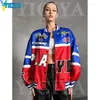 Женские куртки yiciya Jacket Bomber Racing Varsity Женщины буквы Америка