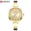 Wristwatches CURREN Fashion Gold Women Watches Stainless Steel Ultra Thin Quartz Watch Woman Romantic Clock Womens Montre Femme 230802