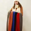 Écharpes JulyPalette couleur unie côtelé tricot écharpe pour femmes 2023 automne hiver épaissir chaud doux châles enveloppes femme laine longue