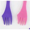 Flatware Sets Fork Spoon Spork 3 In 1 Reusable Plastic Tableware Cutlery Utensil Combo Kitchen Portable Outdoor Picni