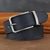 Cintos de alta qualidade designer fosco pino fivela masculino chique vintage couro genuíno jeans casual ceinture homme cák