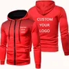 Herenjassen Doe-het-zelf herenhoodies met capuchon Bedrukking zoals Po of logo Eigen ontwerp Aangepaste jas Outdoor Sweatshirt met lange mouwen en rits