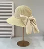 Nowy słomkowy kapelusz damski letni plażowi herbat hat uv sun hat bow Big Brimmed Fisherman Hat