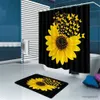 Dywany Słoneczny Wzór prysznicowy Zestaw prysznicowy Zestaw Toalety Dywany Dywany bez poślizgu kuchenne mata do kąpieli drewniana deska łazienka dekoracja R230802
