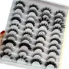 False Eyelashes New Mixed 20 Pairs 100 Real Mink Eyelashes 3D Natural False Eyelashes Mink Lashes Soft Eyelash Extension Makeup Kit Cilios x0802