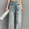 Women's Designer Jeans Fashion Sticker Letter Embroidered High Waisted Jeans Slim straight Denim Pants Trousers