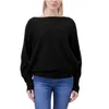 Suéter Feminino Malhas Colar Batwing Suéter Pulôver Solto com Rosto Fofado Masculino Inverno Masculino Moletom Com Capuz