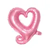 Party Decoration 18 inch Hook Heart Shape Aluminum Foil Balloons Inflatable Wedding Valentine Days Romantic Heart Decorative Balloon Party Supplies Q389