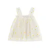 Robes de fille Toddler Girls Summer Sling Dress Sans manches Daisy Print A-line Tulle Princess 0-5Years